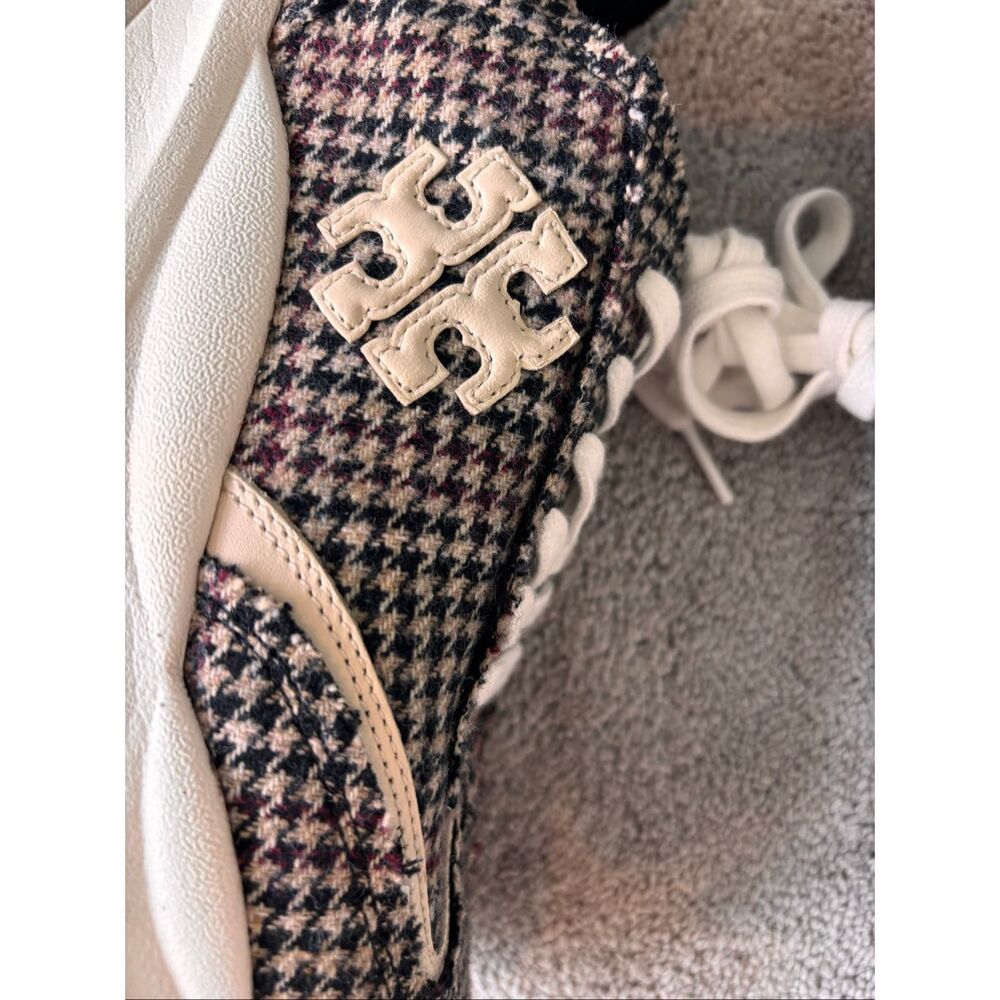 NWOB Tory Burch good luck neutral herringbone trainers quiet luxury Sz 9, $325 - Picture 11 of 12